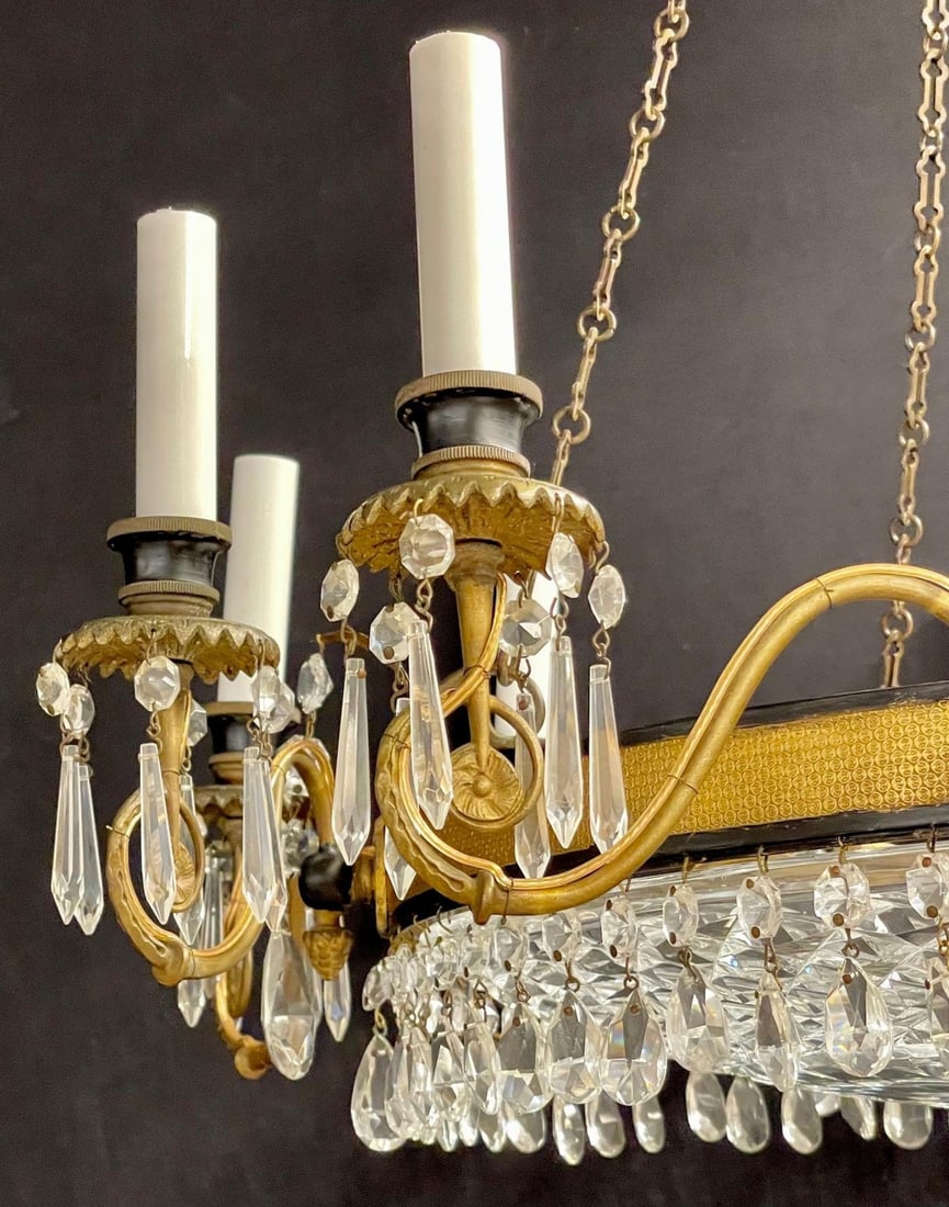 19th Century Empire Chandelier having Ten Lights, Dore Bronze, Neoclassical, - 8