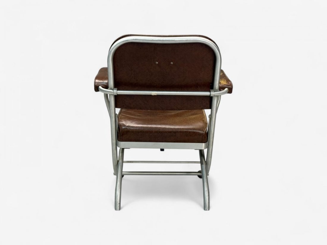 Warren McArthur, Brown Leather, Aluminum, Folding Chairs, USA c. 1935 - 11