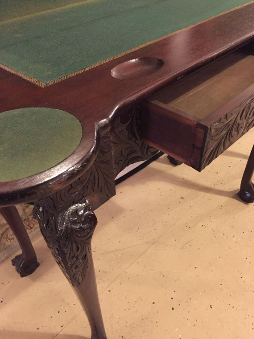 Period 1820s Irish Card / Tea Tables Solid Mahogany with Later Carvings - 4