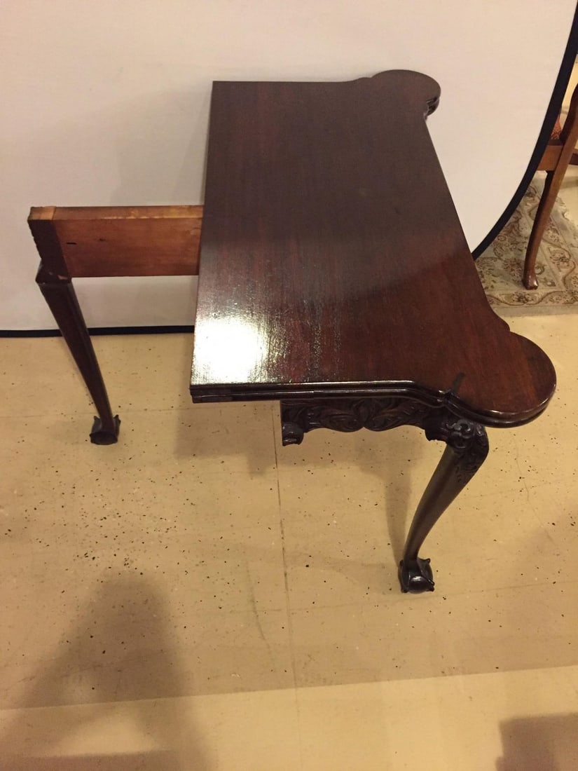 Period 1820s Irish Card / Tea Tables Solid Mahogany with Later Carvings - 6