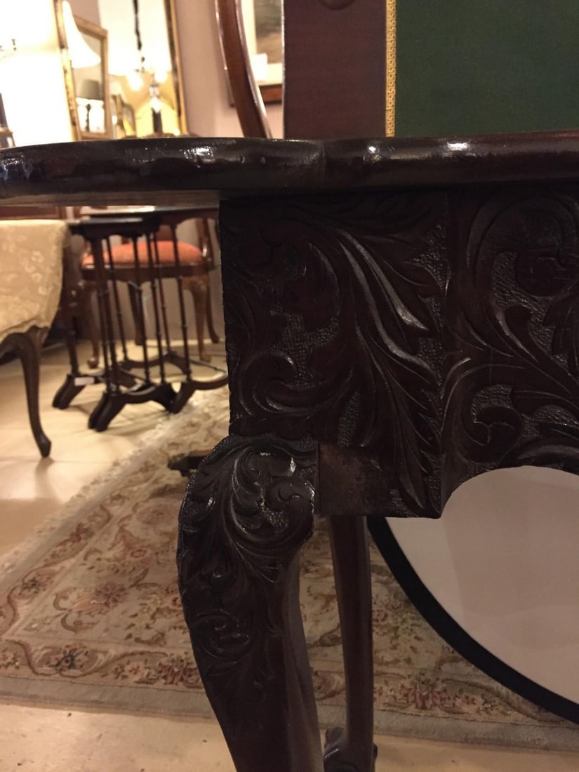 Period 1820s Irish Card / Tea Tables Solid Mahogany with Later Carvings - 8