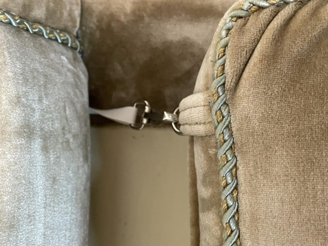 Pair of Louis XVI Style Mohair Slipper or Lounge Chairs, Traditional, Velvet - 12