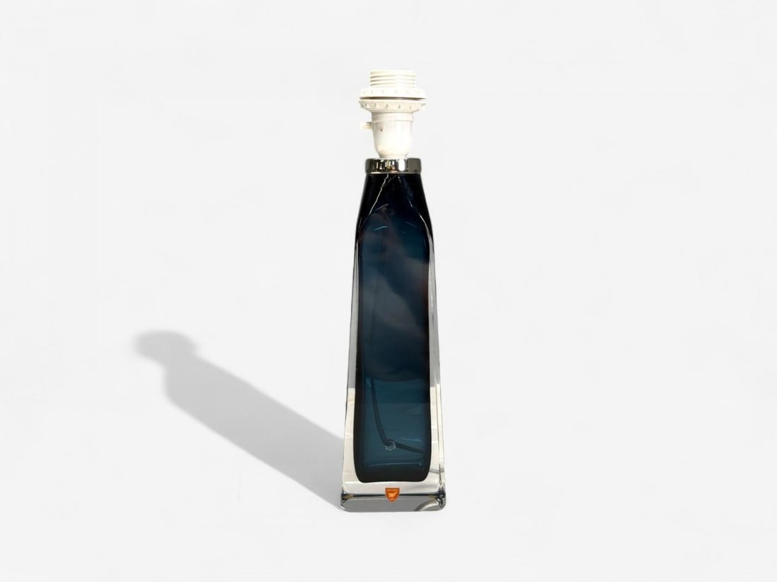 Nils Landberg, Swedish Modern, Blue Tinted Glass, Table Lamp, Sweden, 1960s - 3
