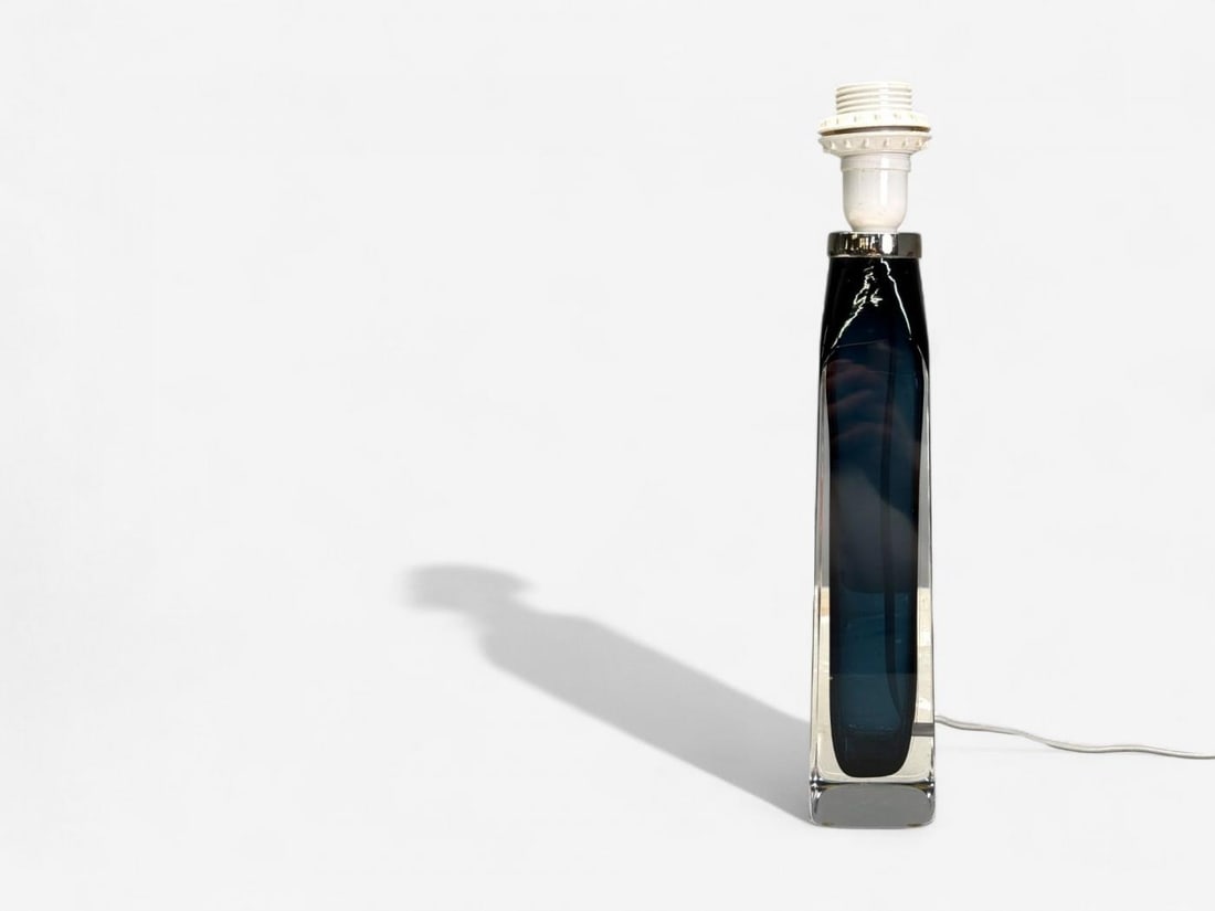 Nils Landberg, Swedish Modern, Blue Tinted Glass, Table Lamp, Sweden, 1960s - 5