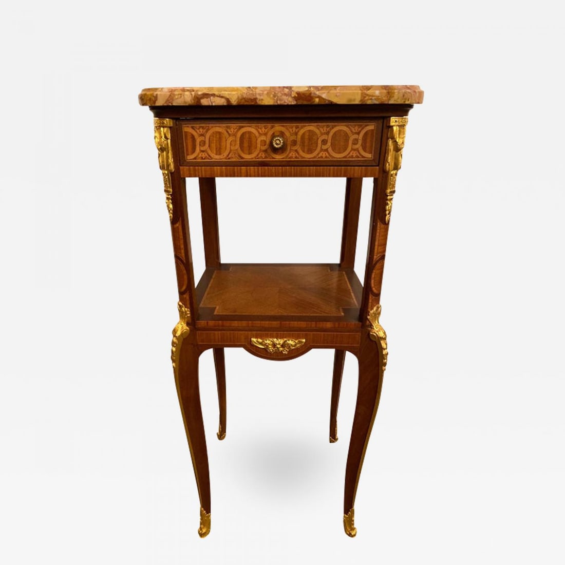 Louis XV-XVI Style Marble-Top Side Table End Table Pedestal, Transitional (1 of 13)