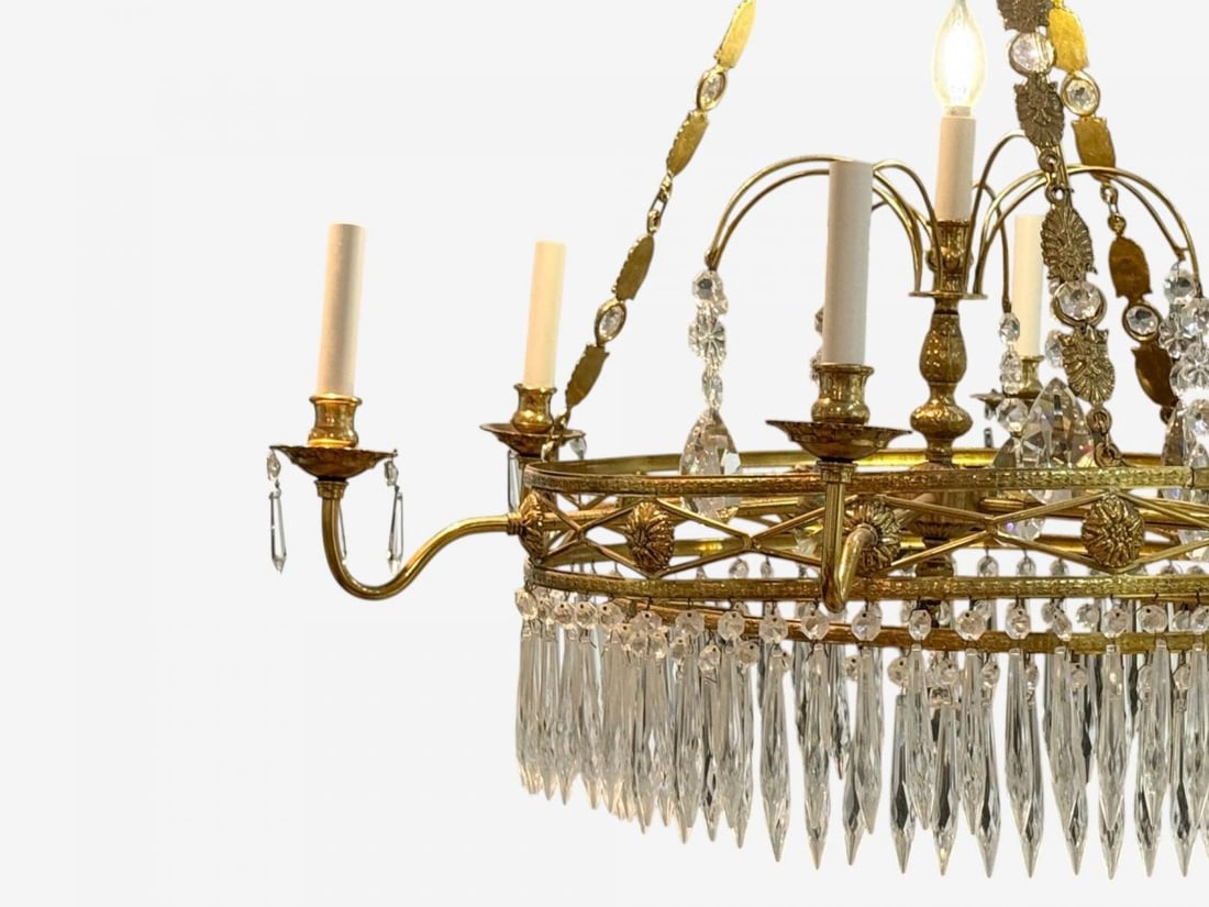 Russian Neoclassical, Bronze, Crystal, Chandelier, Italy, 1950s - 7