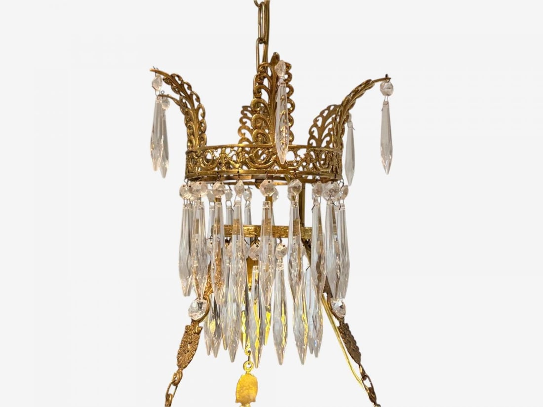 Russian Neoclassical, Bronze, Crystal, Chandelier, Italy, 1950s - 9