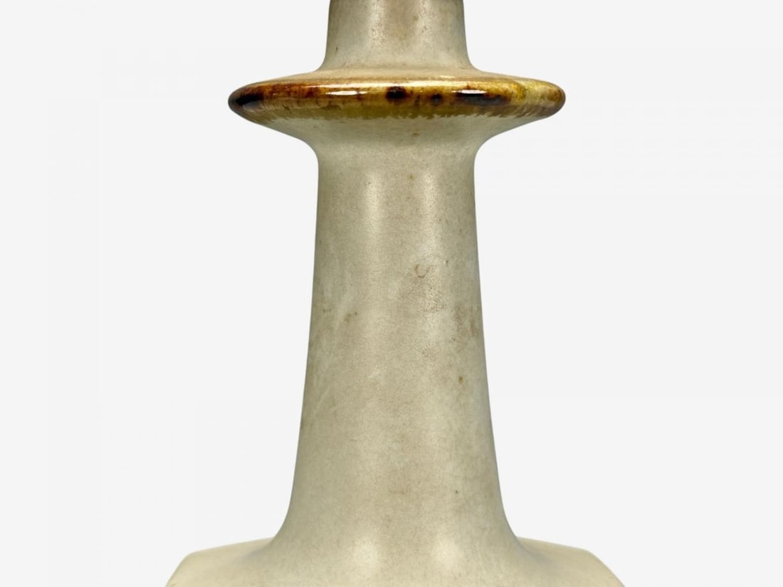 Knabstrup Attribution, Beige Stoneware, Table Lamp, Denmark, 1960s - 7