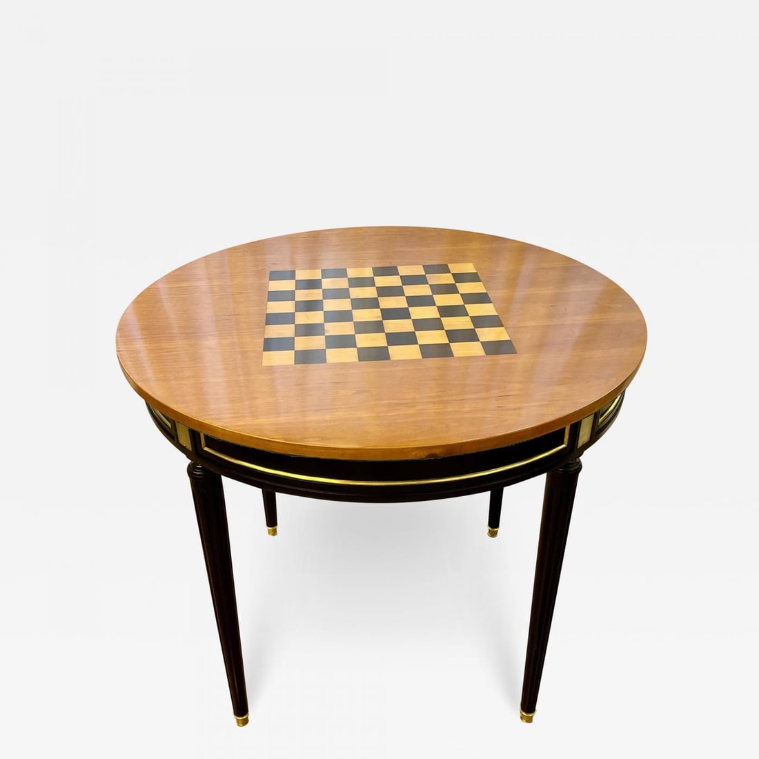 Hollywood Regency Ebony Game, Card Table, Louis XVI Style, Bronze Mounted (1 of 13)