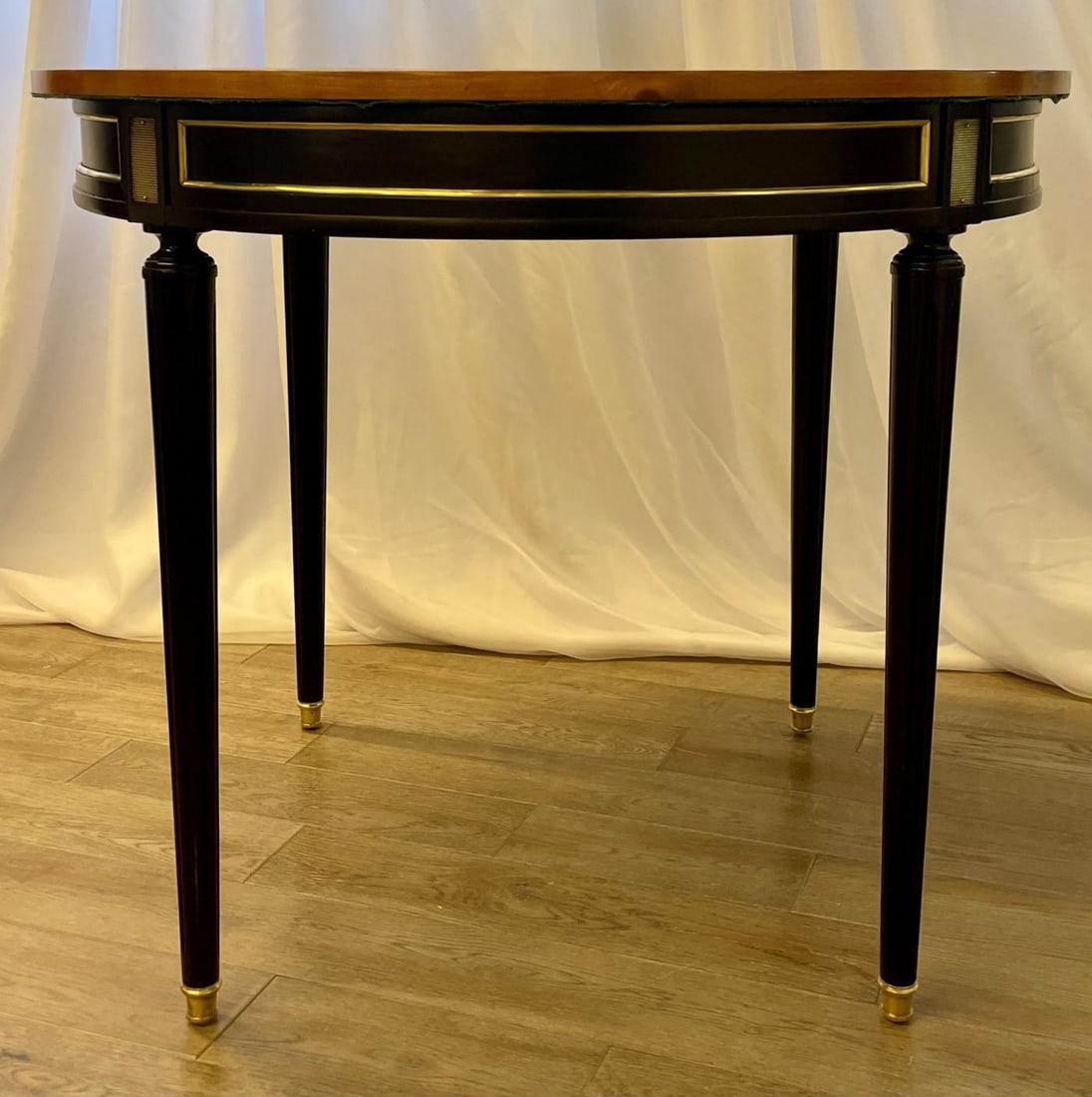 Hollywood Regency Ebony Game, Card Table, Louis XVI Style, Bronze Mounted - 7