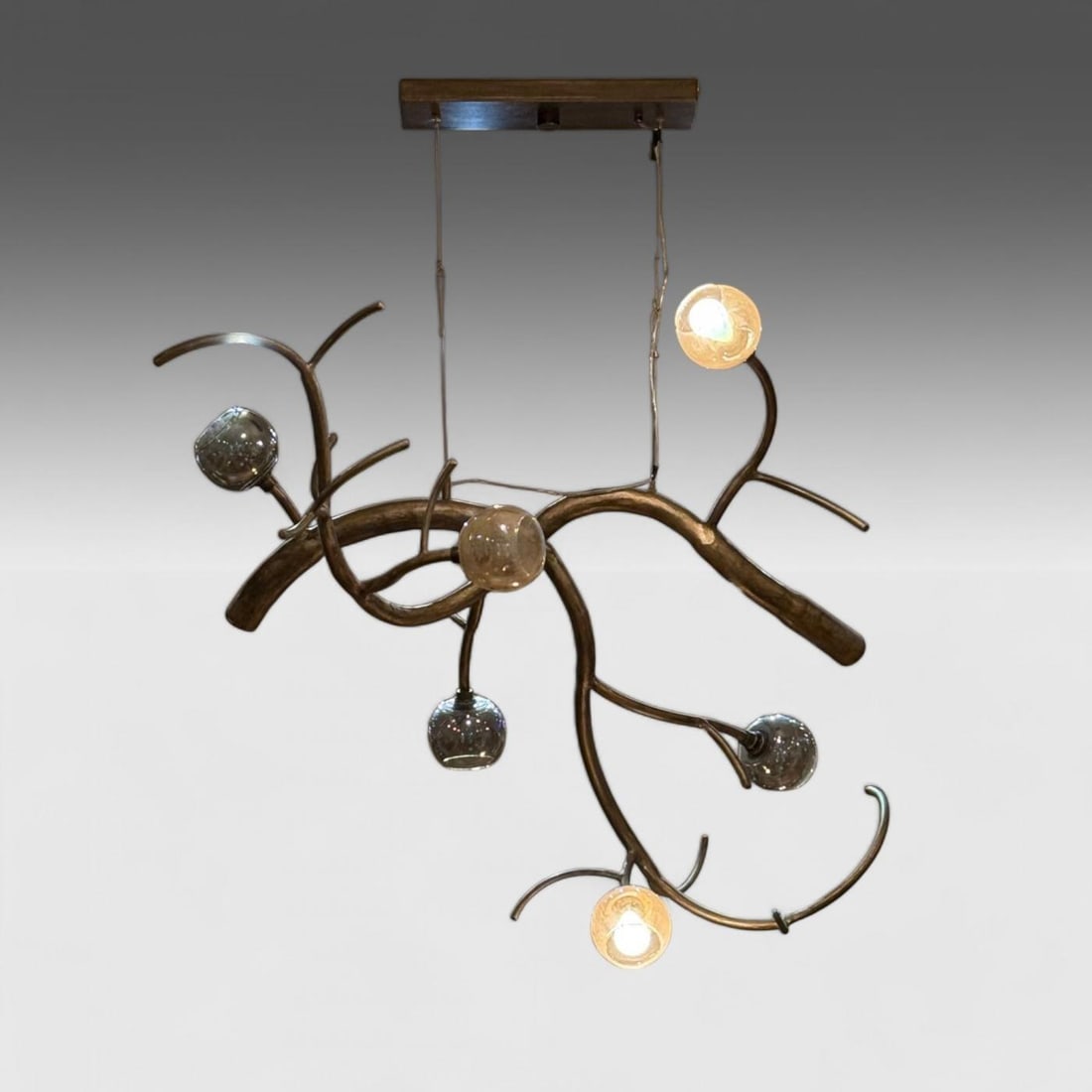 Christopher Poehlmann, Modern Sculptural Branch Chandelier, Mirrored Glass - 3