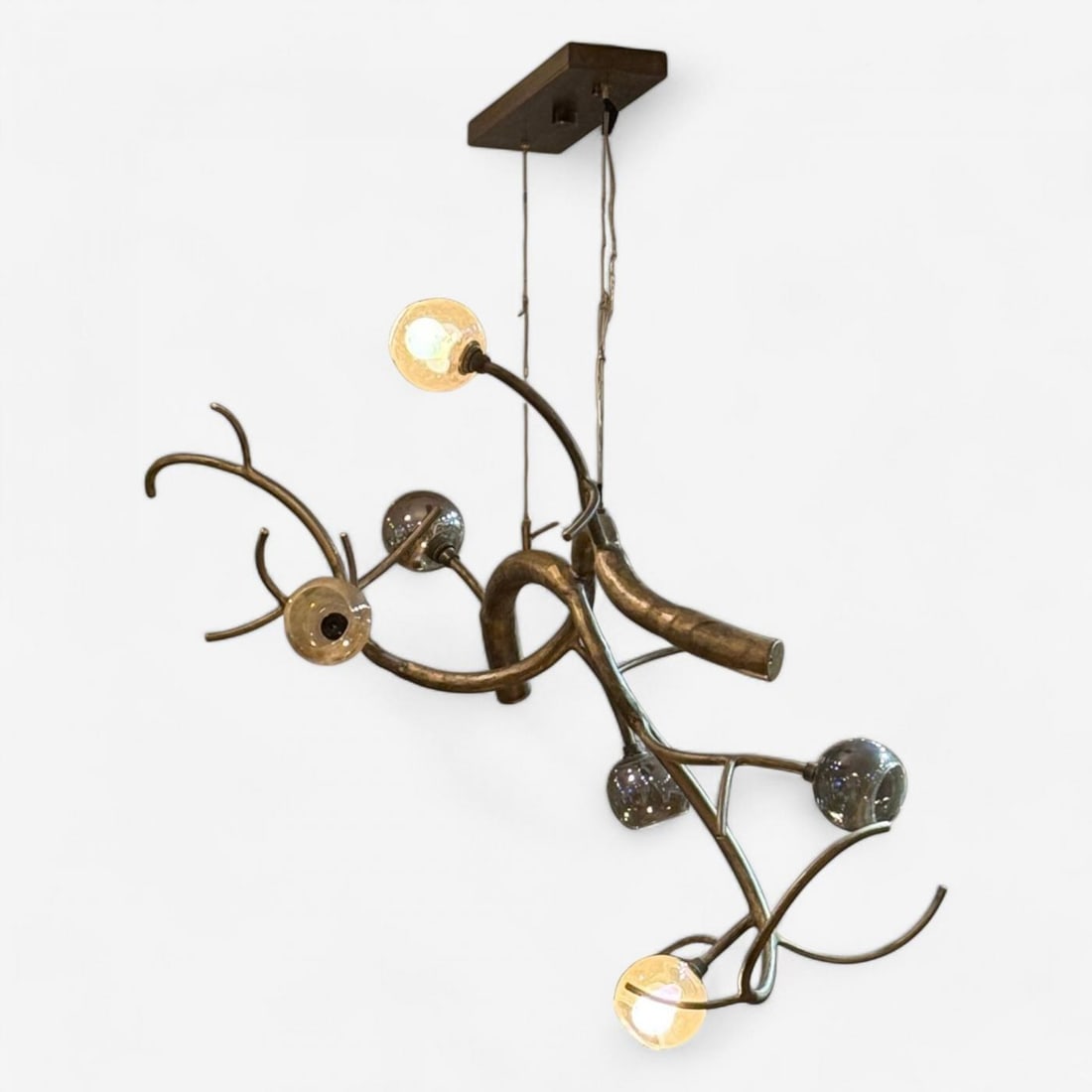 Christopher Poehlmann, Modern Sculptural Branch Chandelier, Mirrored Glass - 6