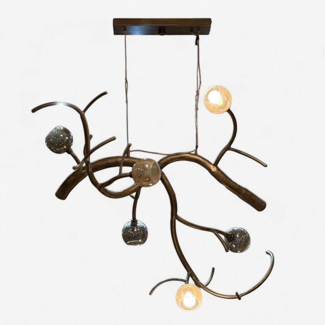 Christopher Poehlmann, Modern Sculptural Branch Chandelier, Mirrored Glass - 8