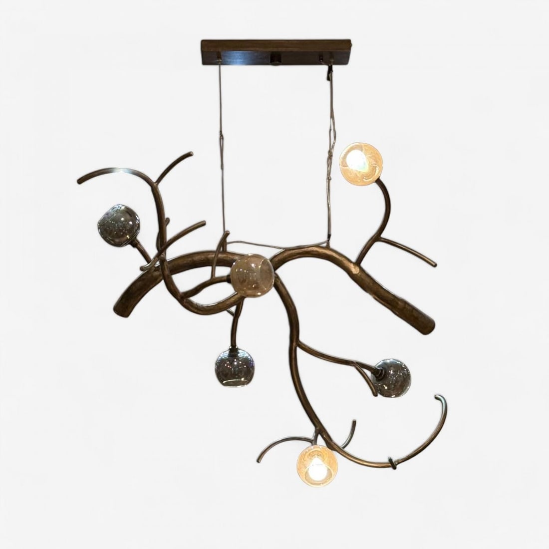 Christopher Poehlmann, Modern Sculptural Branch Chandelier, Mirrored Glass - 9