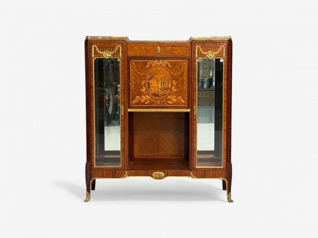 Haentges Frères, Louis XVI, Marquetry, Bronze, Vitrine Cabinets, Paris, 19th C. - 4
