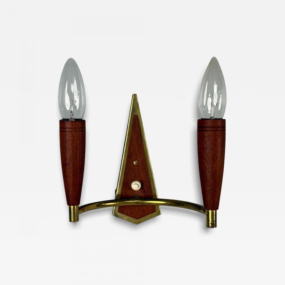 Danish Modern, Teak, Brass, Wall Light, Denmark, 1960s - 2