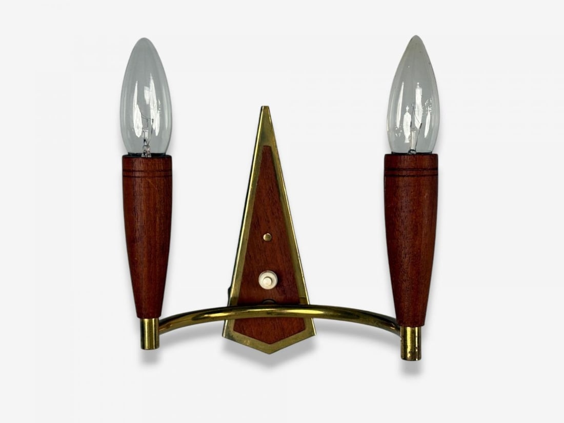 Danish Modern, Teak, Brass, Wall Light, Denmark, 1960s - 3