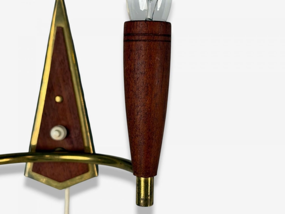 Danish Modern, Teak, Brass, Wall Light, Denmark, 1960s - 7