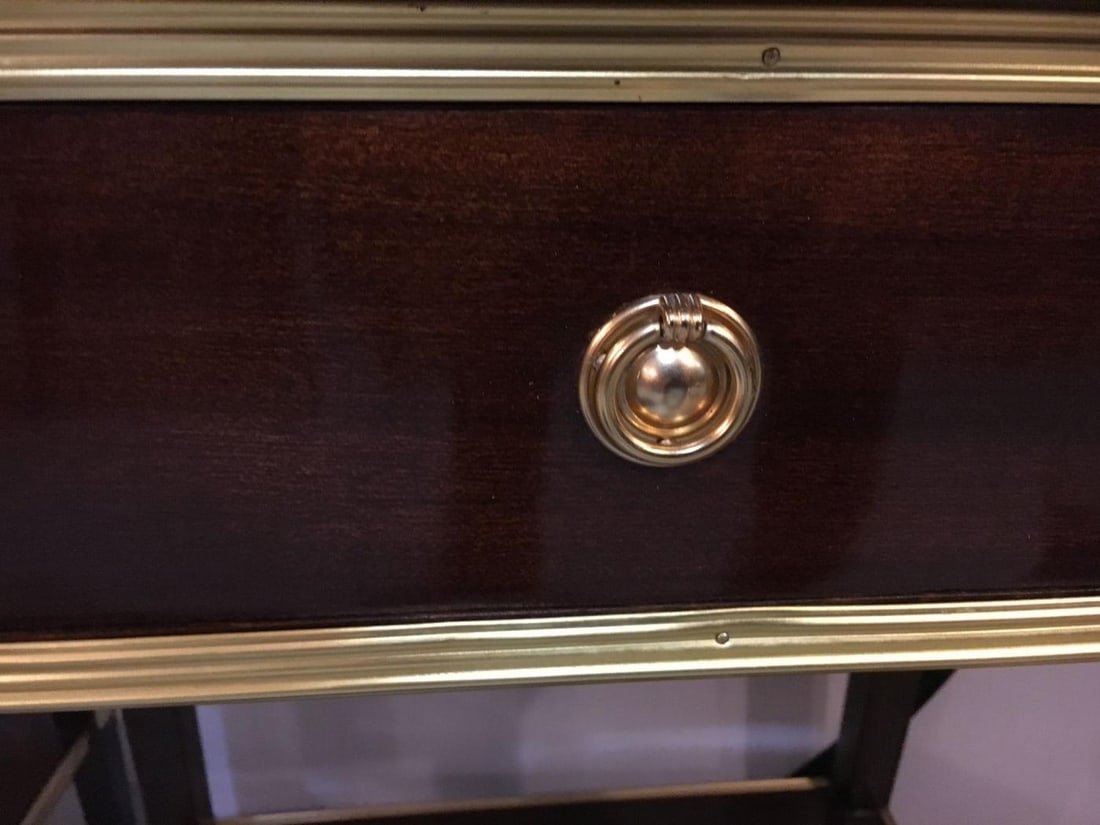 Pair of One Drawer Neoclassical Style Bronze-Mounted Mahogany End / Side Tables - 9