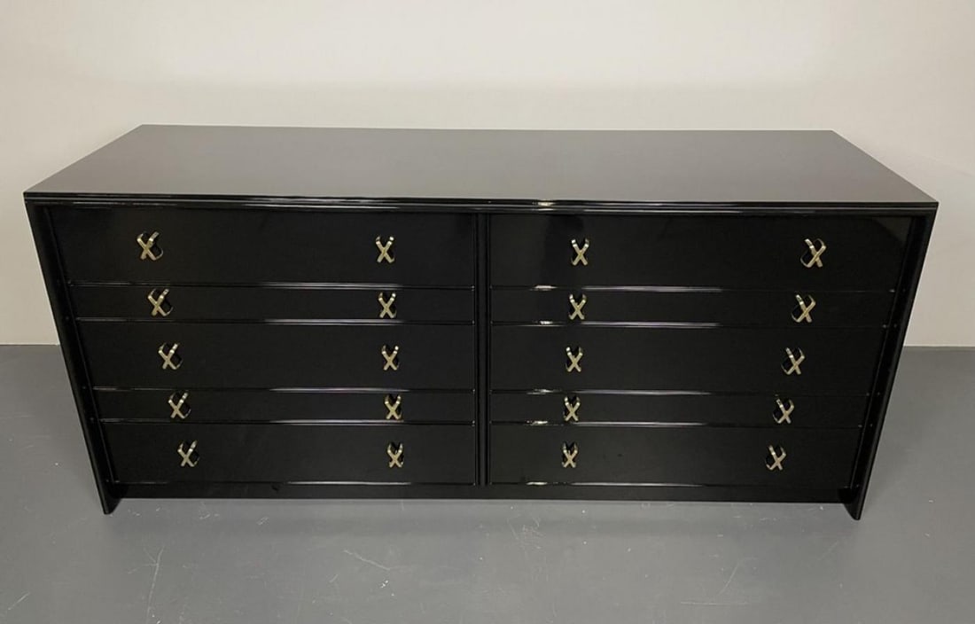 Paul Frankl Mid Century Modern John Stuart Bedroom Set, Ebony Lacquer Refinished - 6