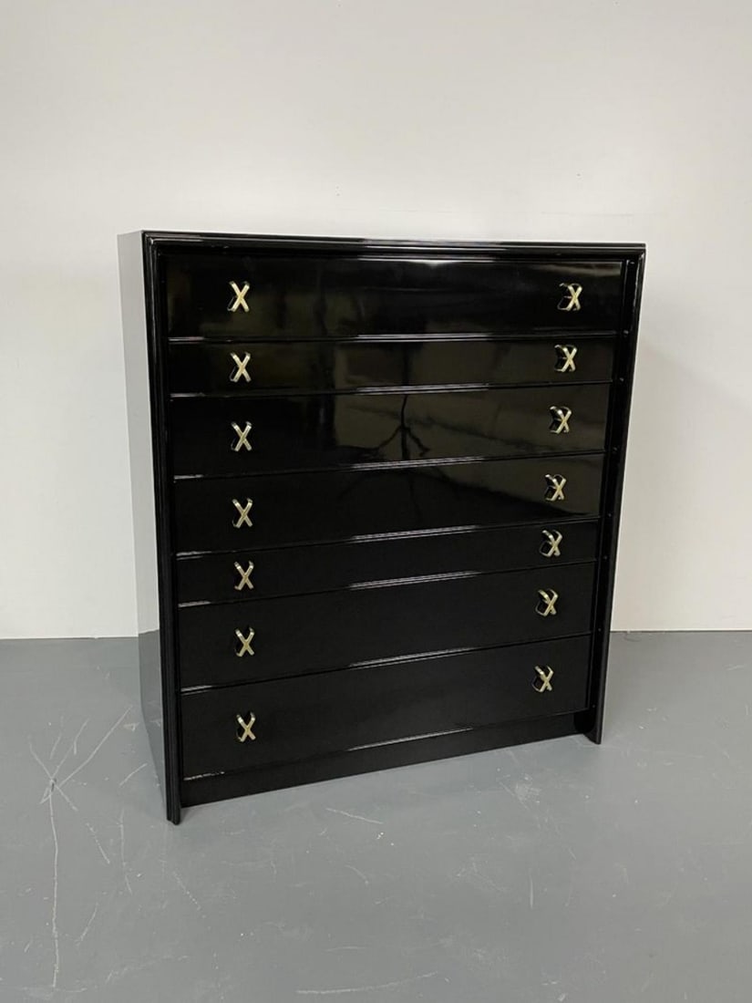 Paul Frankl Mid Century Modern John Stuart Bedroom Set, Ebony Lacquer Refinished - 7