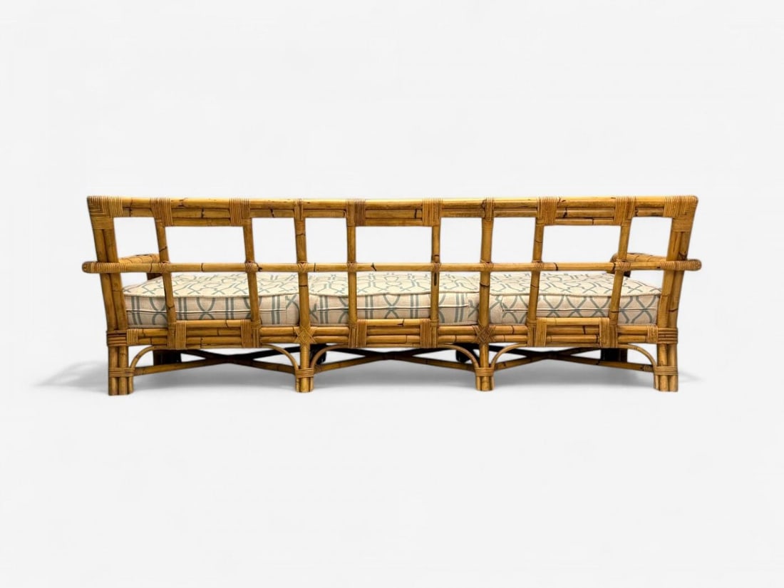 Bielecky Brothers, Modern, Large Three Seater Sofa, Rattan, Bamboo, USA, 21st C. - 11