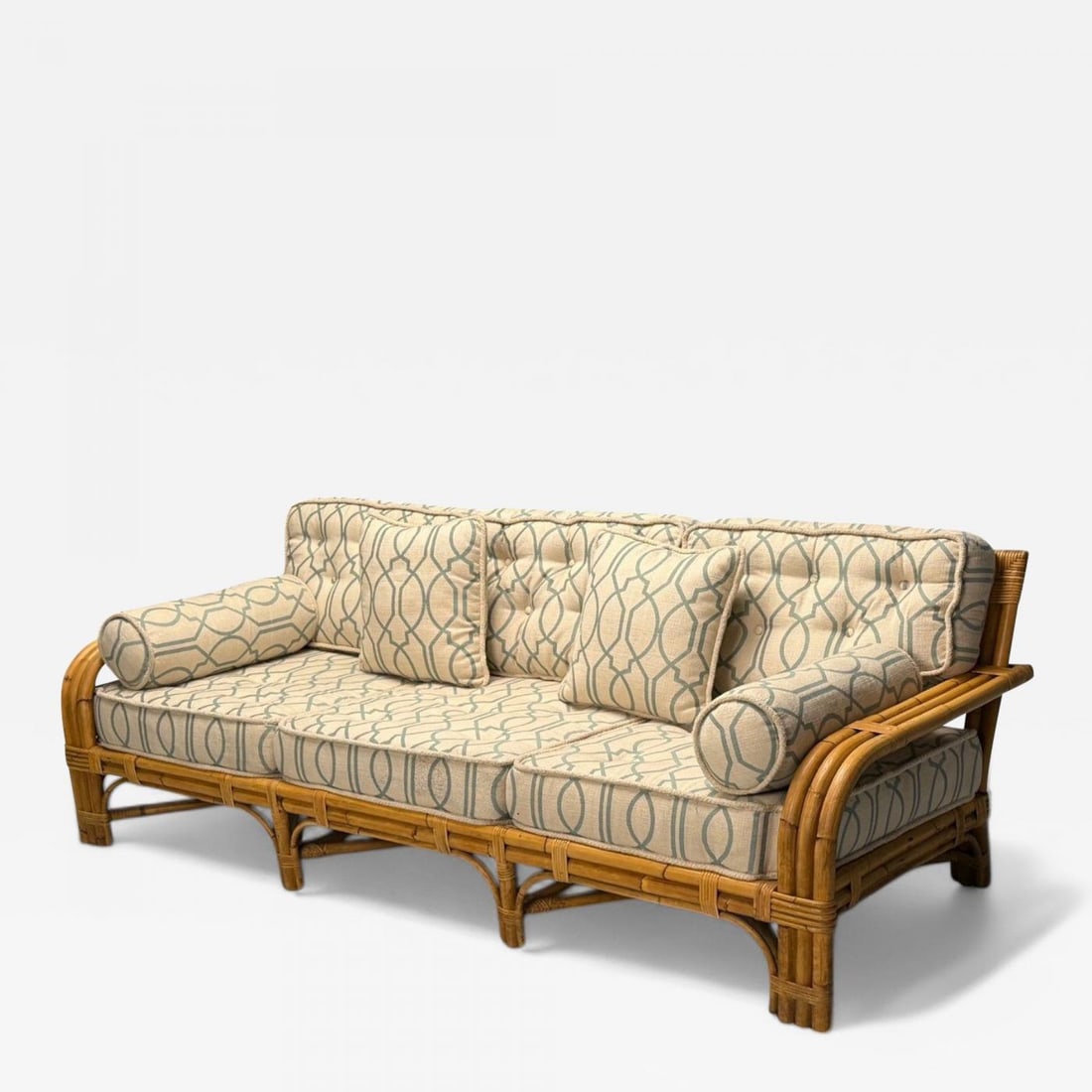 Bielecky Brothers, Modern, Large Three Seater Sofa, Rattan, Bamboo, USA, 21st C. - 2