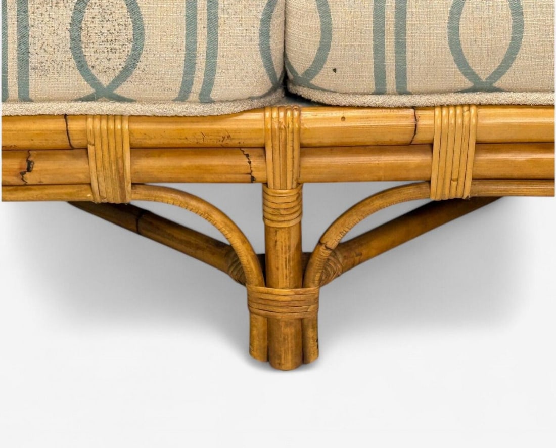Bielecky Brothers, Modern, Large Three Seater Sofa, Rattan, Bamboo, USA, 21st C. - 7