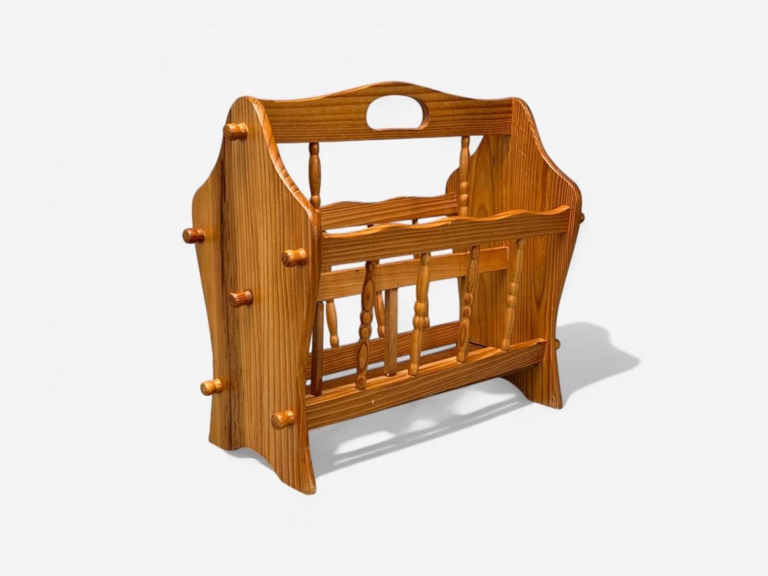 Swedish Modern, Pine, Magazine Rack, Sweden, 1960s - 3