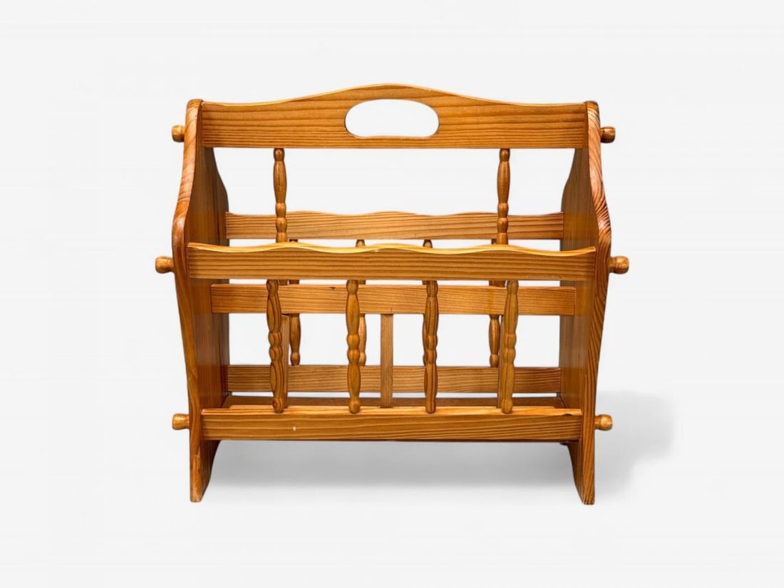 Swedish Modern, Pine, Magazine Rack, Sweden, 1960s - 4