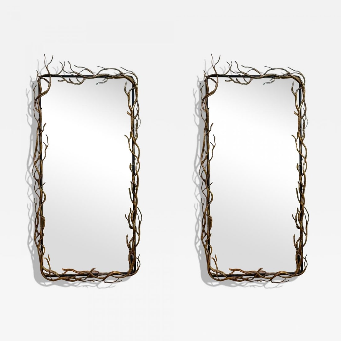 Brutalist Modern, Metal, Gilt Iron, Monumental Wall Mirrors, 21st C. (1 of 9)