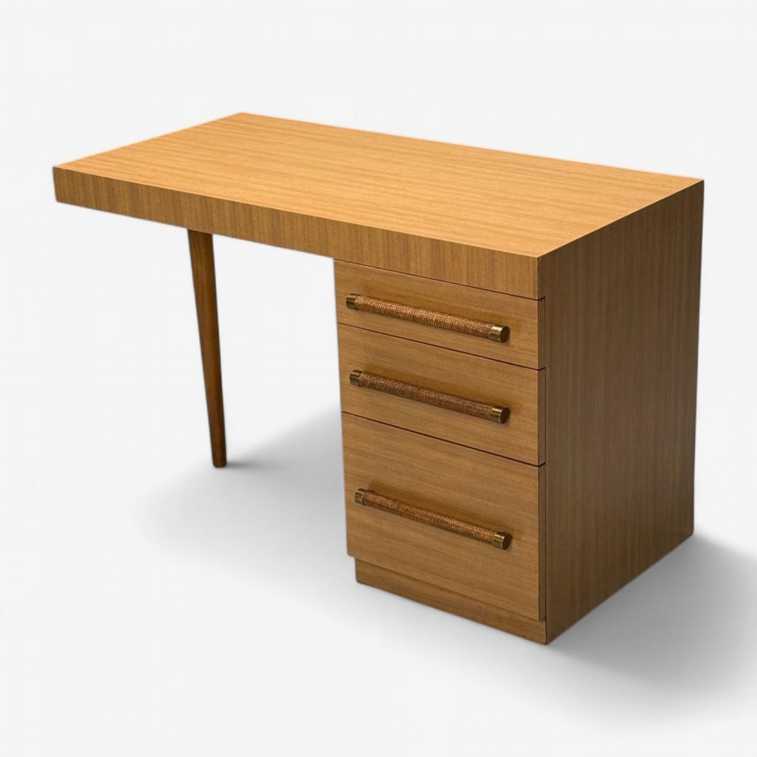T.H. Robsjohn-Gibbings, Widdicomb, Mid-Century Modern, Desk, Cane, 1960s - 5