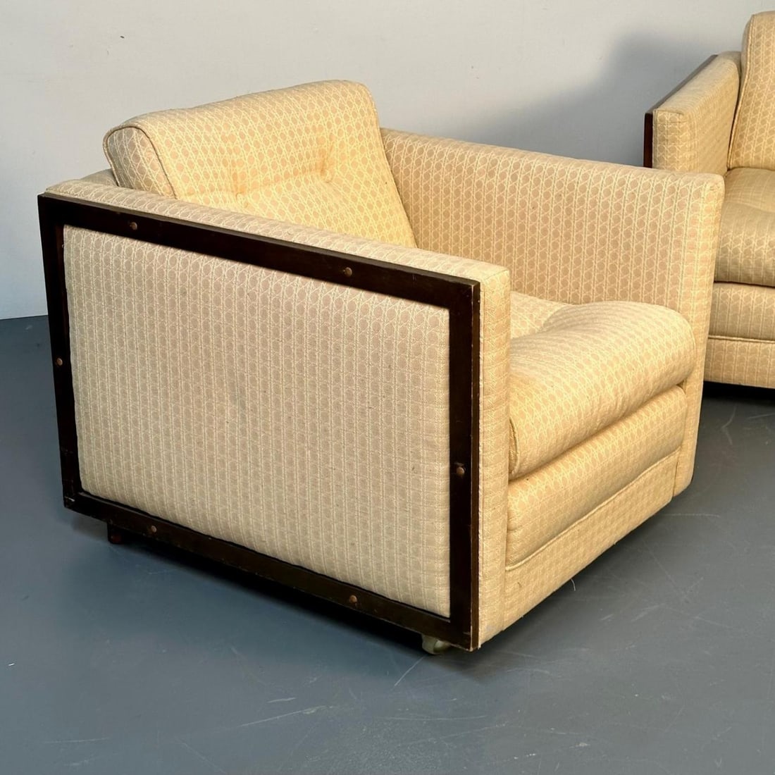 Pair Mid-Century Modern Lounge / Club Chairs, George Nelson Style, Box-Form - 6