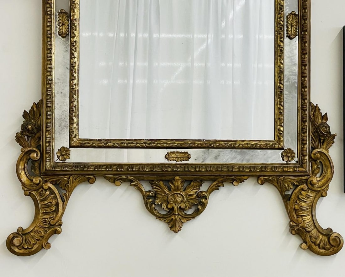 An Italian Gilt Wood Wall, Console or Pier Mirror - 13