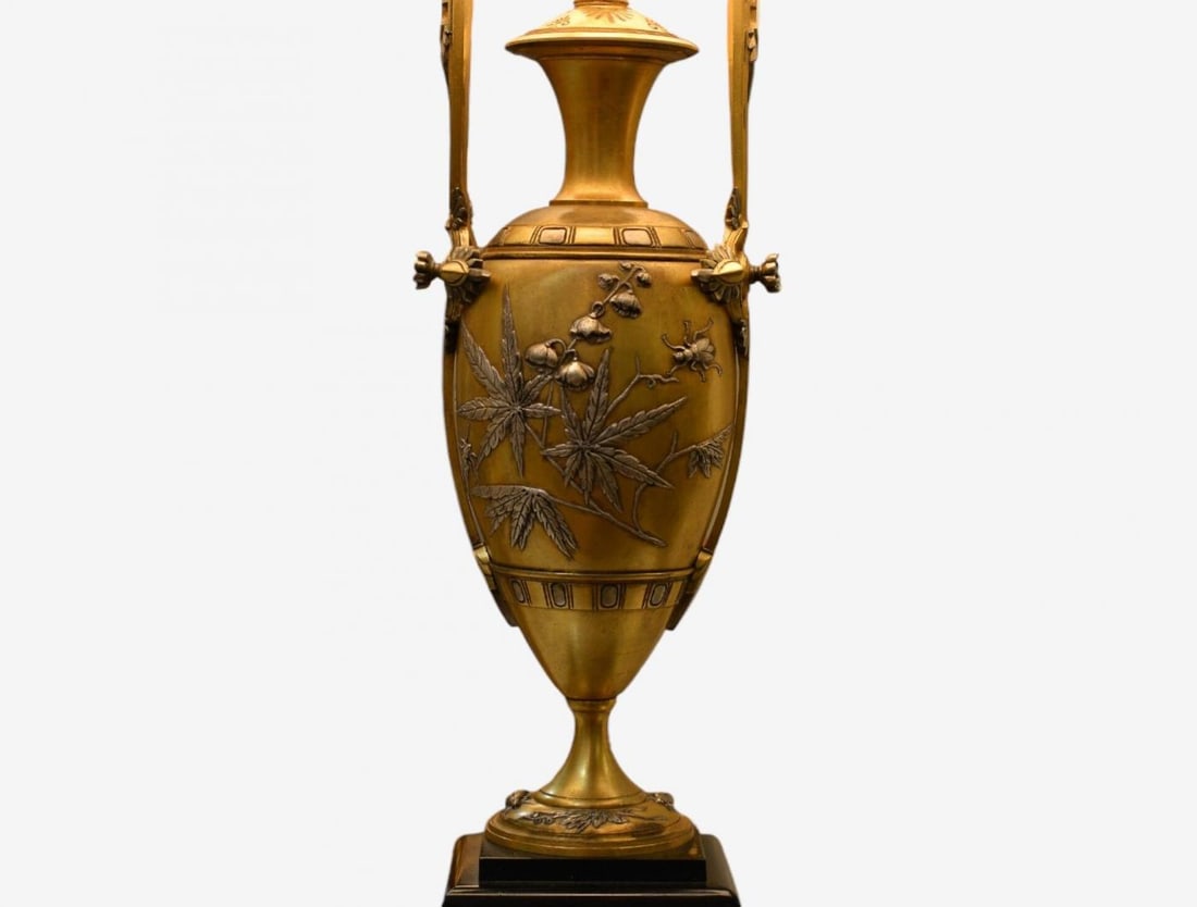 Art Nouveau Style, Bronze, Ebony, Linen, Table Lamps, France, 1920s - 5