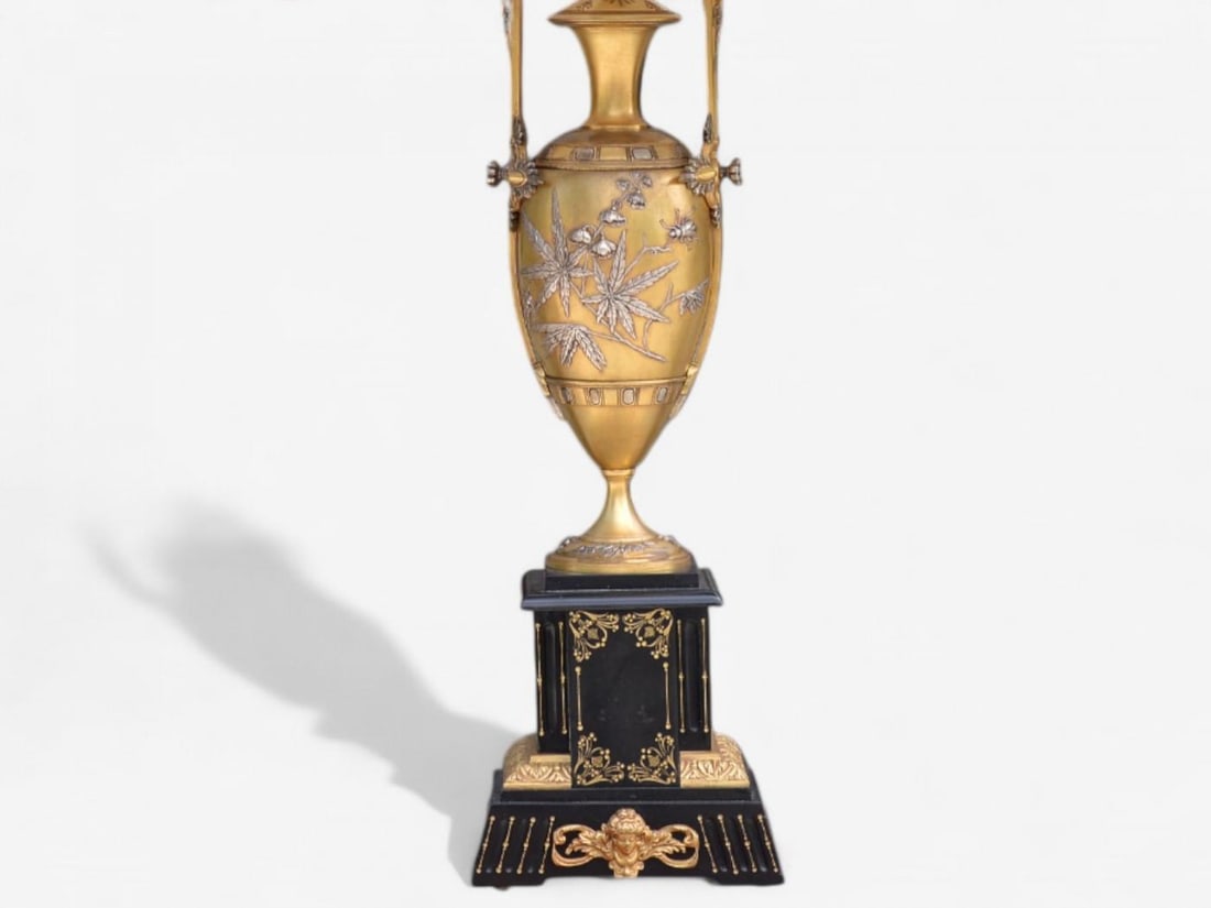 Art Nouveau Style, Bronze, Ebony, Linen, Table Lamps, France, 1920s - 6