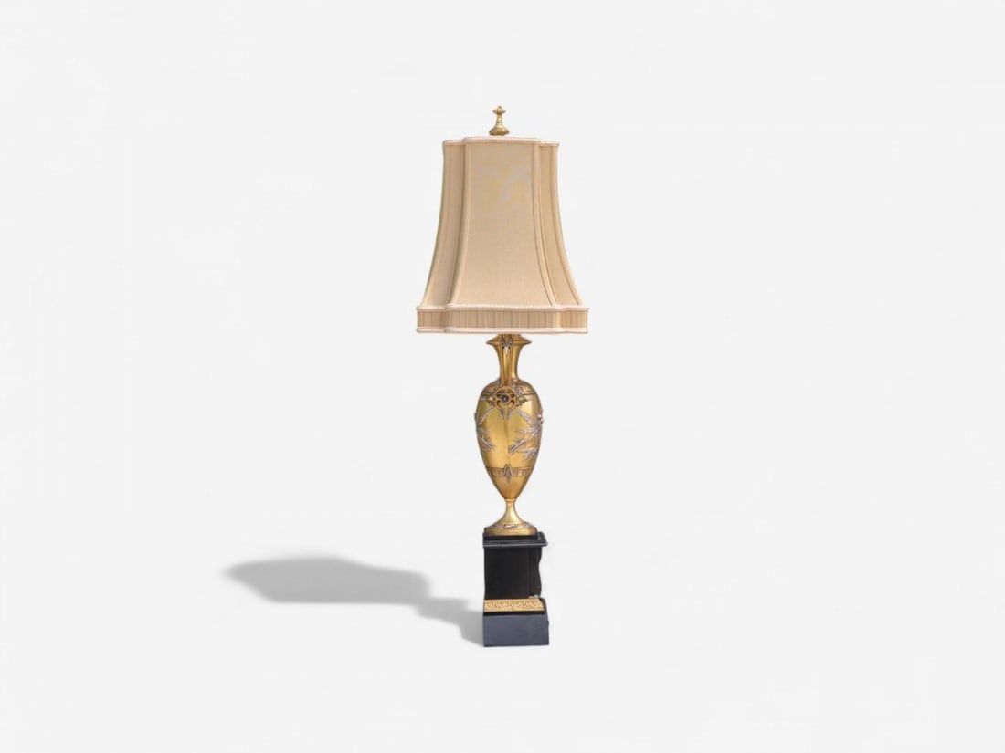 Art Nouveau Style, Bronze, Ebony, Linen, Table Lamps, France, 1920s - 7