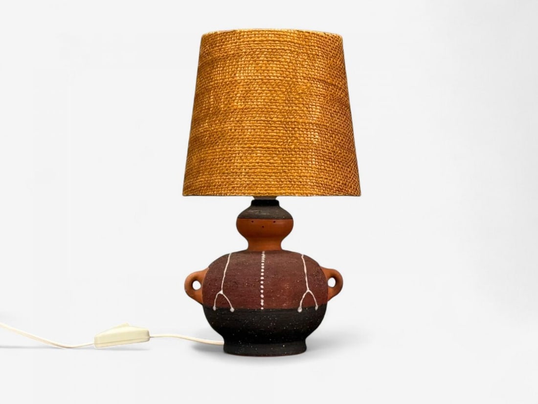 Thomas Hellström, Swedish Modern, Ceramic, Fabric, Table Lamp, Sweden, 1970s - 3