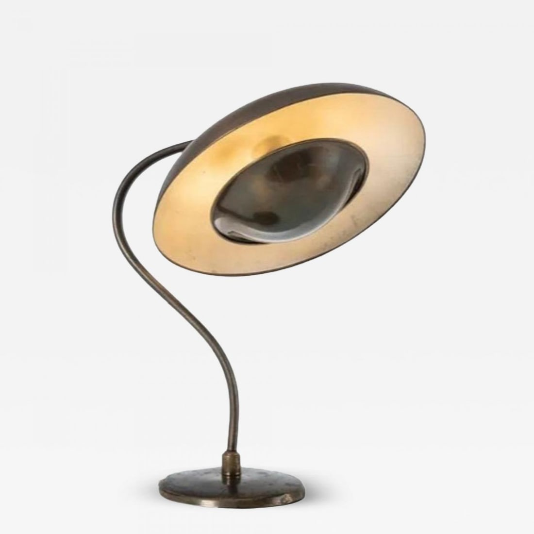 Bauhaus, Mid-Century Modern, Desk Lamp, Gilt Metal, Germany, 1930s (1 of 8)