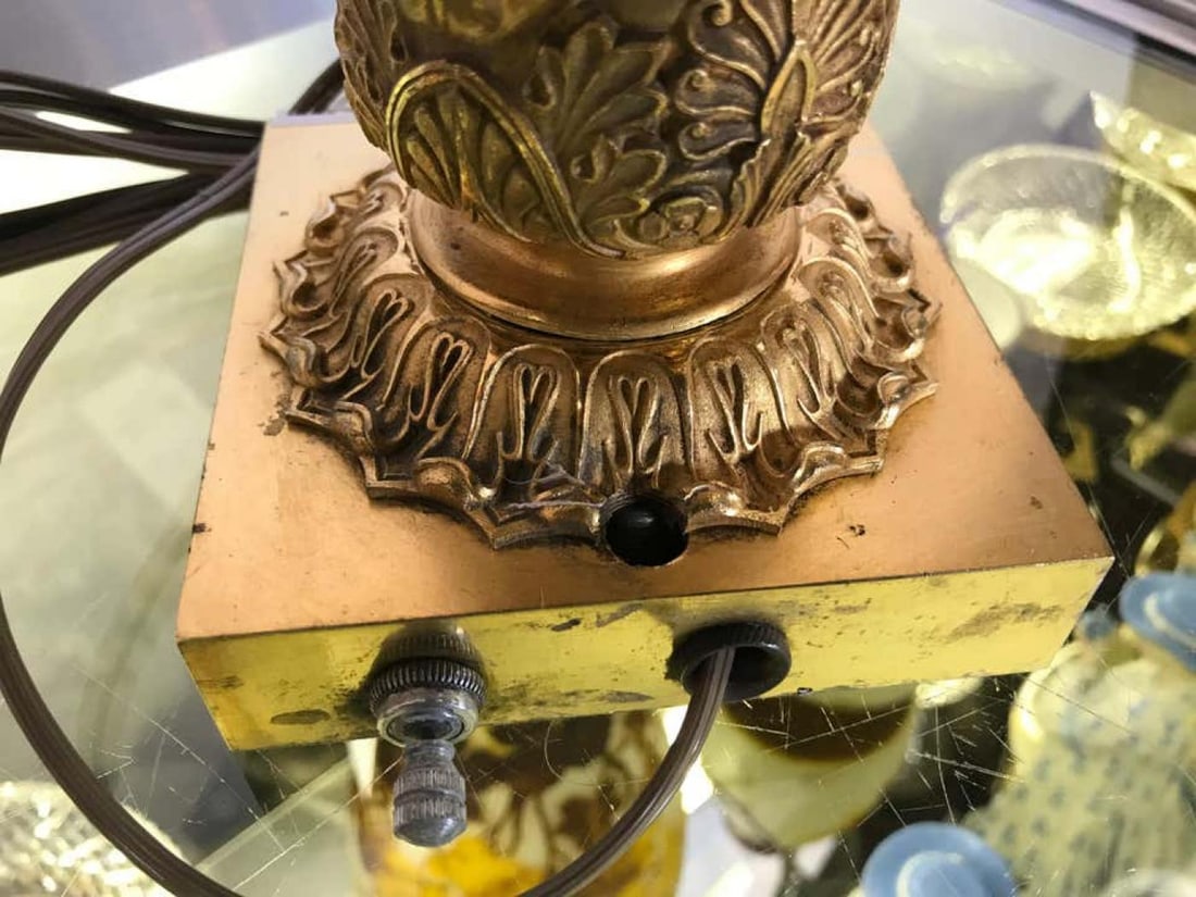 Empire Doré Bronze Candelabra Lamp Having a Patinated Woman Mounted as a Lamp - 5