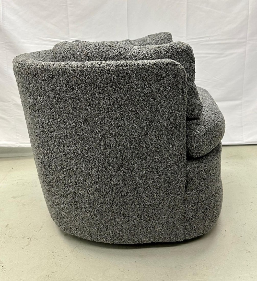 Mid-Century Modern Style Swivel, Rolling Lounge Chairs, Baughman Style, Boucle - 13