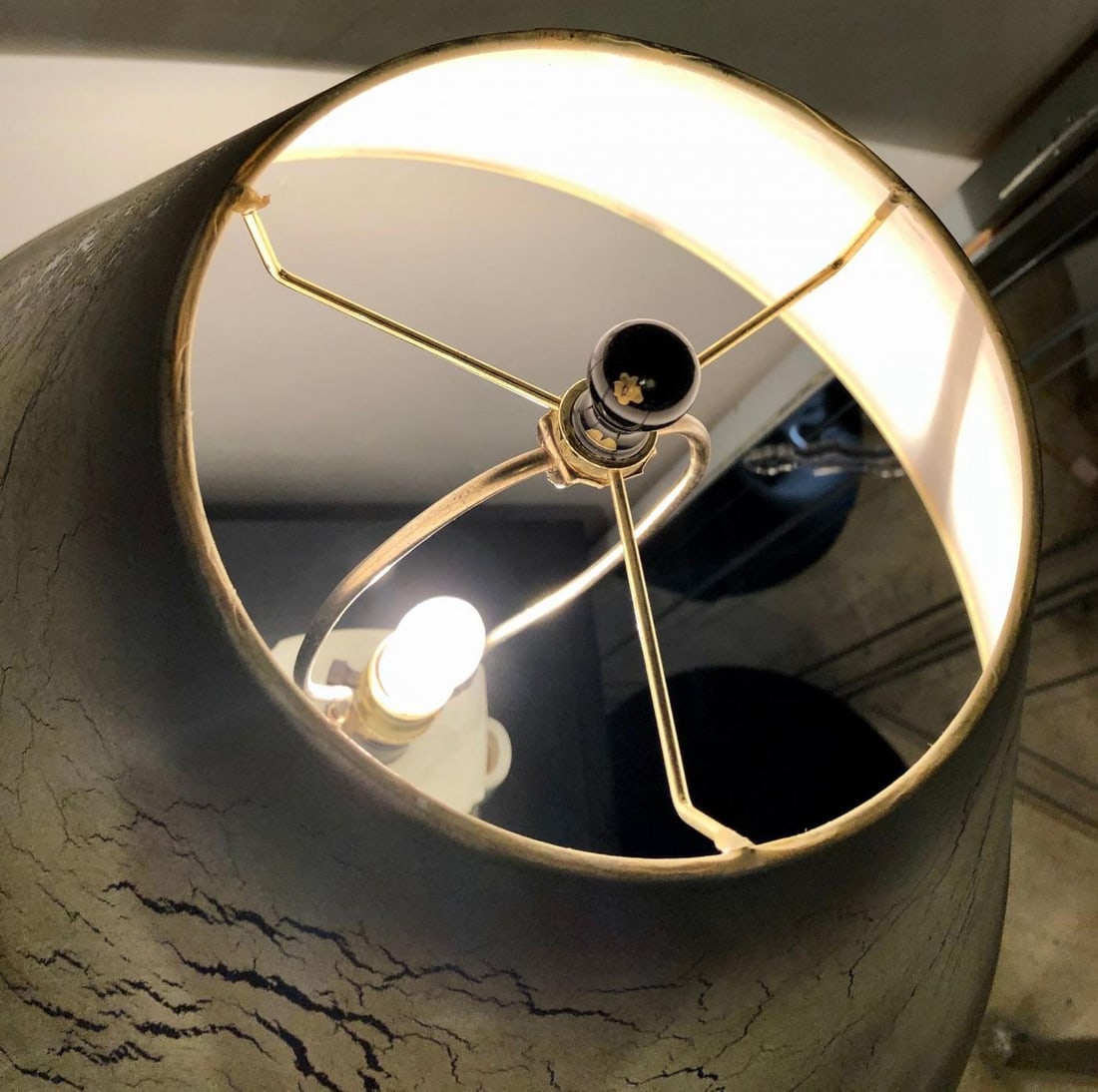 Porcelain Crackle Glaze Table Lamps Chinese Inspired Pair with Custom Shades - 13