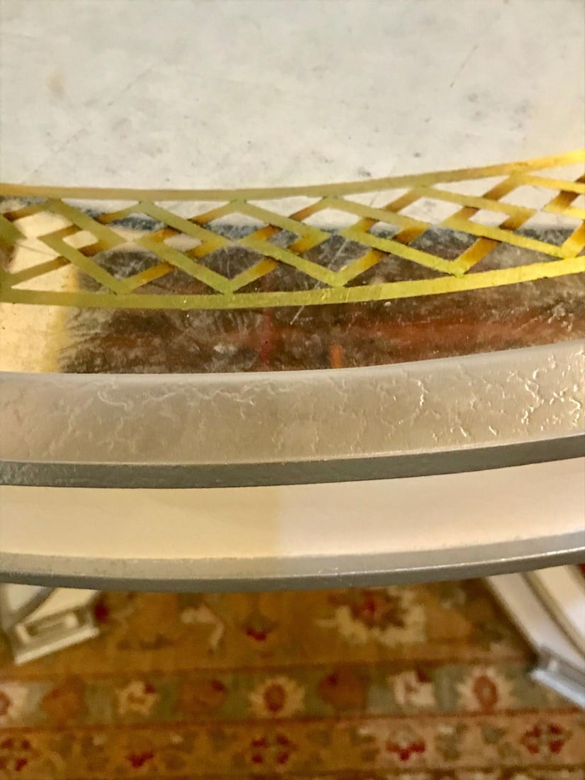 Pair of Hollywood Regency Églomisé Top Painted Side, End or Centre Tables - 13