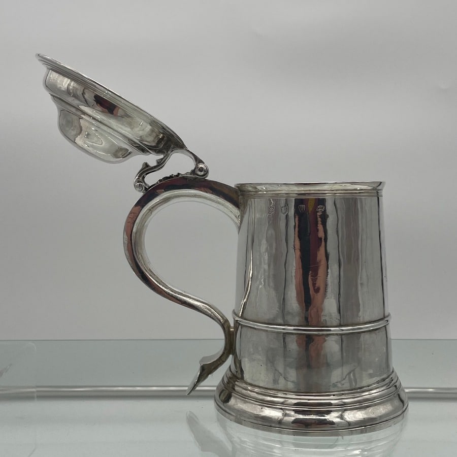 Early 18th Century Antique George II Sterling Silver Tankard & Cover London 1735 Thomas Mason - 10
