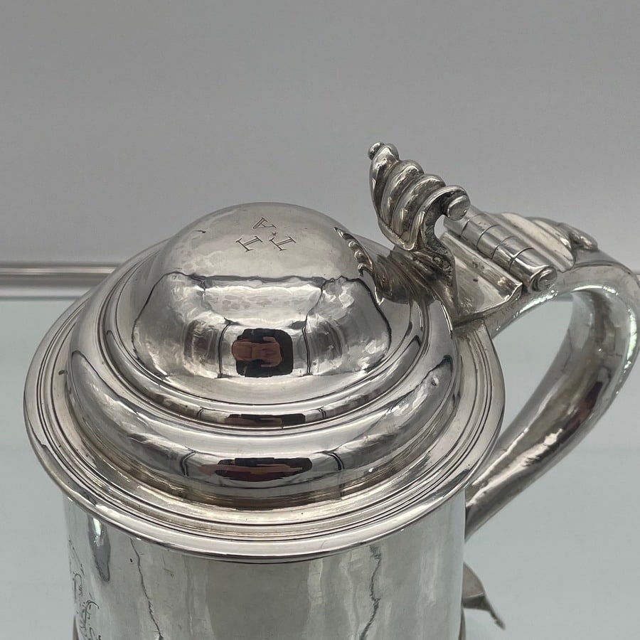 Early 18th Century Antique George II Sterling Silver Tankard & Cover London 1735 Thomas Mason - 11