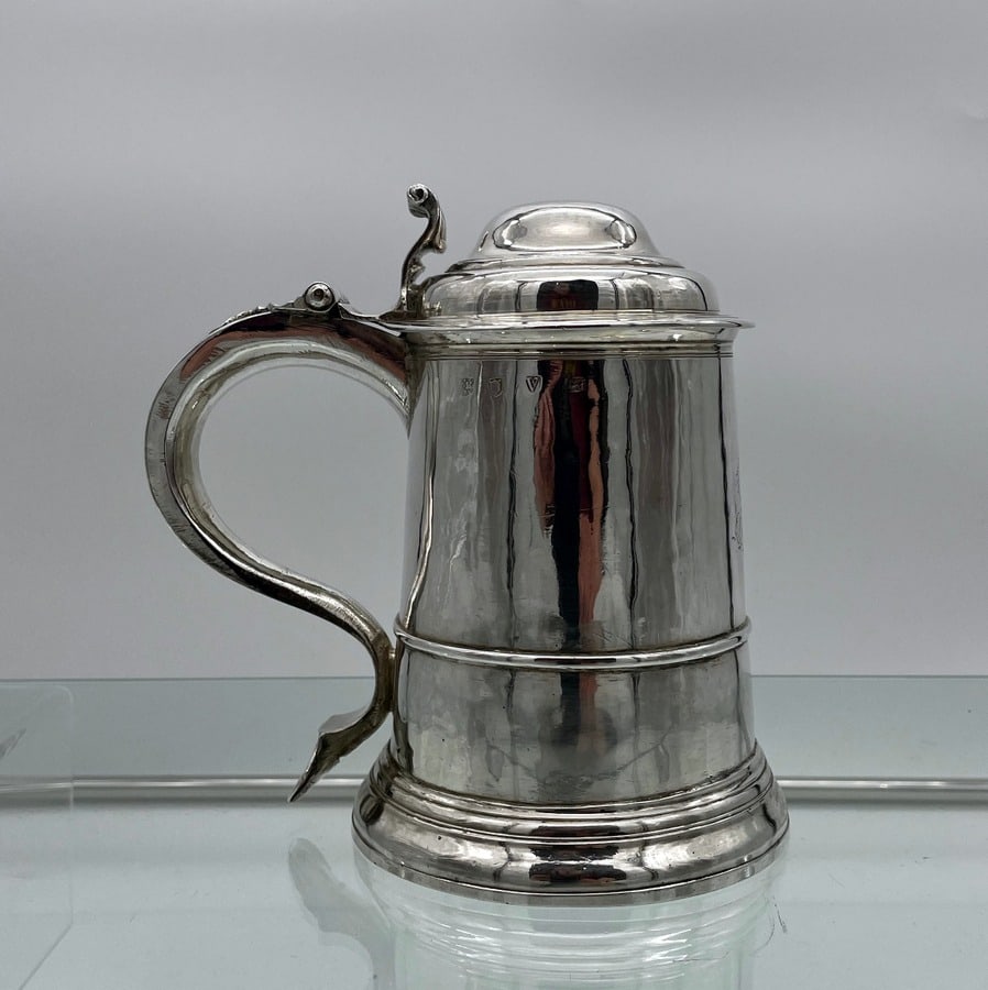 Early 18th Century Antique George II Sterling Silver Tankard & Cover London 1735 Thomas Mason (1 of 16)
