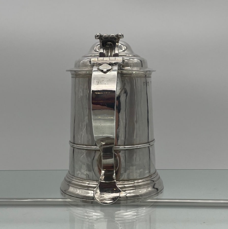 Early 18th Century Antique George II Sterling Silver Tankard & Cover London 1735 Thomas Mason - 5