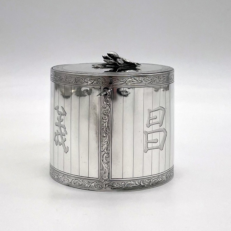 Mid 18th Century Antique George III Silver Tea Caddy London 1763 John Parker & Edward Wakelin - 2