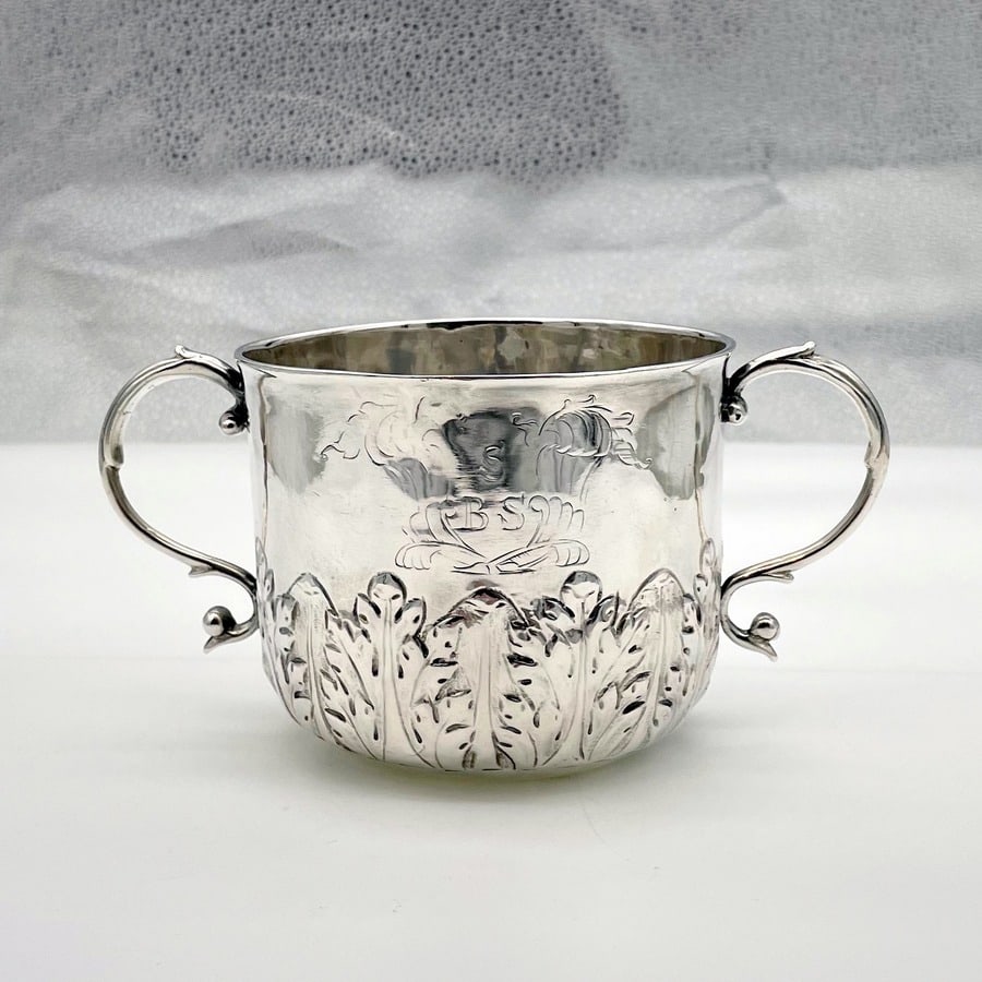 17th Century Antique Charles II Silver Porringer London 1680 John Archbold (1 of 9)