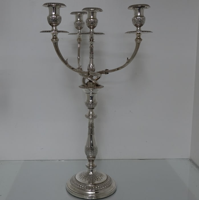 Early 19th Century Antique George IV Pair Old Sheffield Four Light Candelabra Circa 1828 Roberts - 3